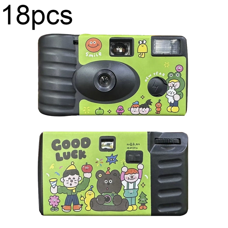 18pcs Green Good Luck Retro Film Camera Waterproof Cartoon Decorative Stickers without Camera - Children Cameras by PMC Jewellery | Online Shopping South Africa | PMC Jewellery | Buy Now Pay Later Mobicred