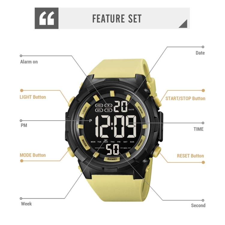 SKMEI 1845 Outdoor Waterproof Large Dial Multifunctional Sports Men Watch(Army Green) - free shipping - PMC TechLife - Order now!