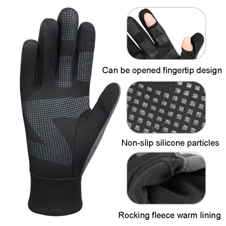 Touch Screen Anti-slip Waterproof Outdoor Sports Warm Cycling Gloves, Size: S(Black) - Cycling Gloves by PMC TechLife | Online Shopping South Africa | PMC TechLife | Buy Now Pay Later Mobicred