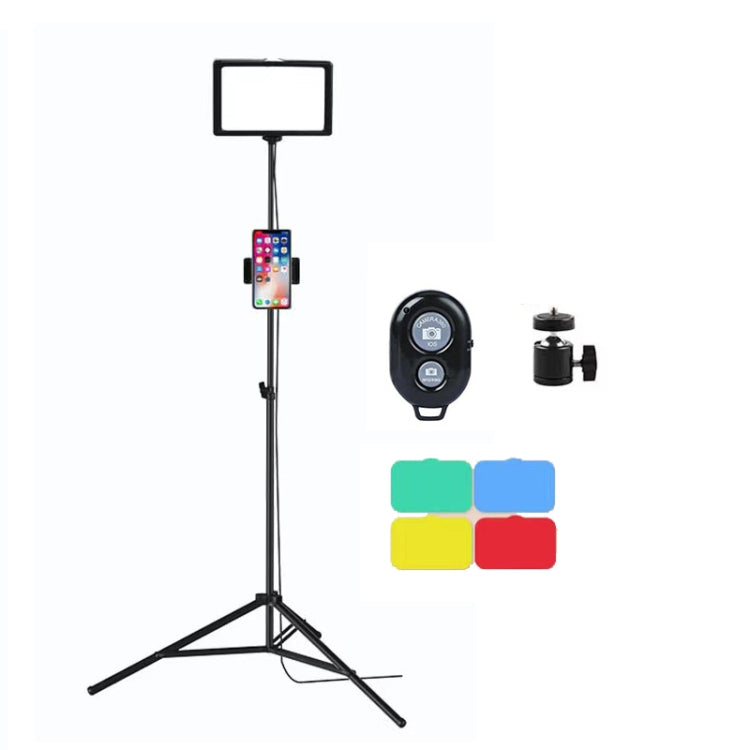 8 Inch 3200-5500K Three-color Temperature Photography Flat-panel Live Fill Light,Spec: 2.1m Bracket+Bluetooth RC - Selfie Light by PMC Jewellery | Online Shopping South Africa | PMC Jewellery | Buy Now Pay Later Mobicred