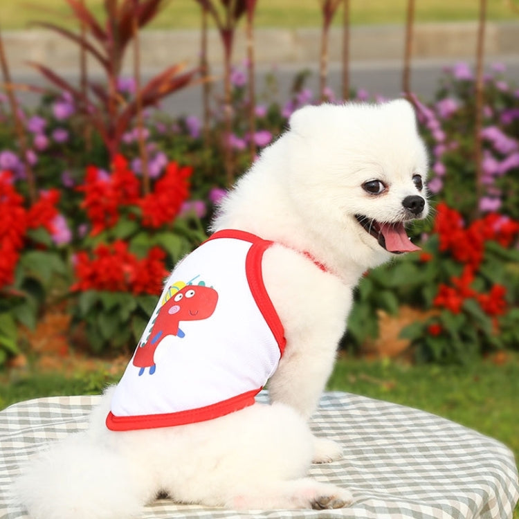 2pcs Suspenders Vests Mesh Breathable Pet Clothes, Size: M(Red Dinosaur) - Clothing by PMC Jewellery | Online Shopping South Africa | PMC Jewellery