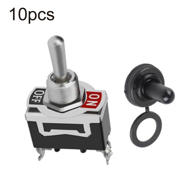 10pcs E-TEN1021 2-speed Waterproof Rocker Toggle Switch(Black) - Marine Accessories & Parts by PMC Jewellery | Online Shopping South Africa | PMC Jewellery | Buy Now Pay Later Mobicred