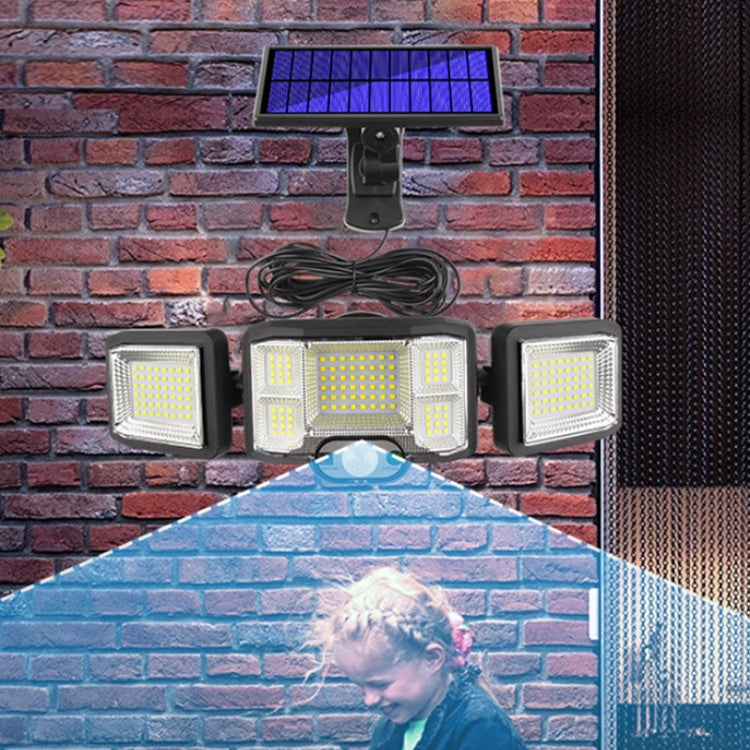 Remote Control Solar Wall Light LED Triple Rotation Sensor Flood Light, Specification: 192LED Integrated - With Solar Panel by PMC Jewellery | Online Shopping South Africa | PMC Jewellery