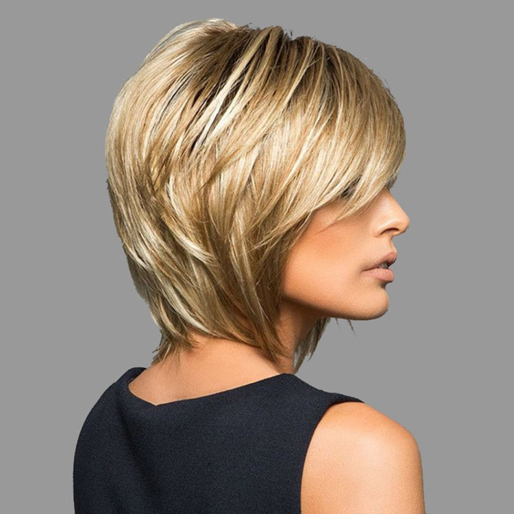 Wig-401 Light Gold Women High Temperature Silk Curly Short Hair Wig - free shipping - PMC TechLife - Order now!