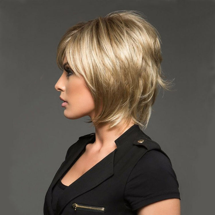 Wig-401 Light Gold Women High Temperature Silk Curly Short Hair Wig - free shipping - PMC TechLife - Order now!