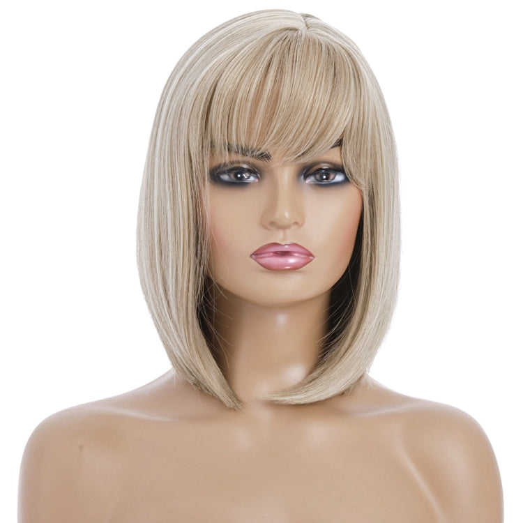 Wig-435B Light Gold Ladies High Temperature Silk Short Wig Chemical Fiber Headgear - free shipping - PMC TechLife - Order now!