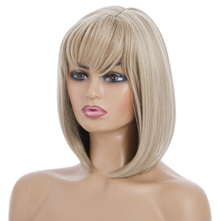 Wig-435B Light Gold Ladies High Temperature Silk Short Wig Chemical Fiber Headgear - free shipping - PMC TechLife - Order now!