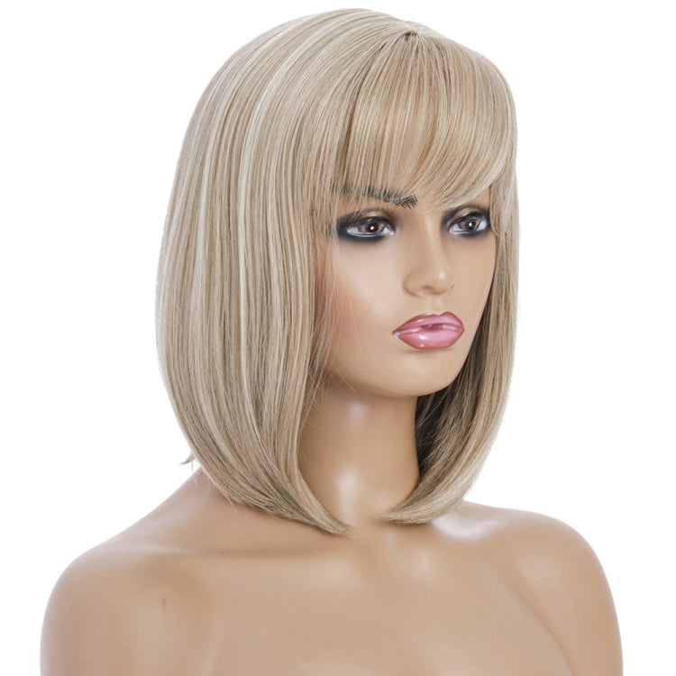 Wig-435B Light Gold Ladies High Temperature Silk Short Wig Chemical Fiber Headgear - free shipping - PMC TechLife - Order now!