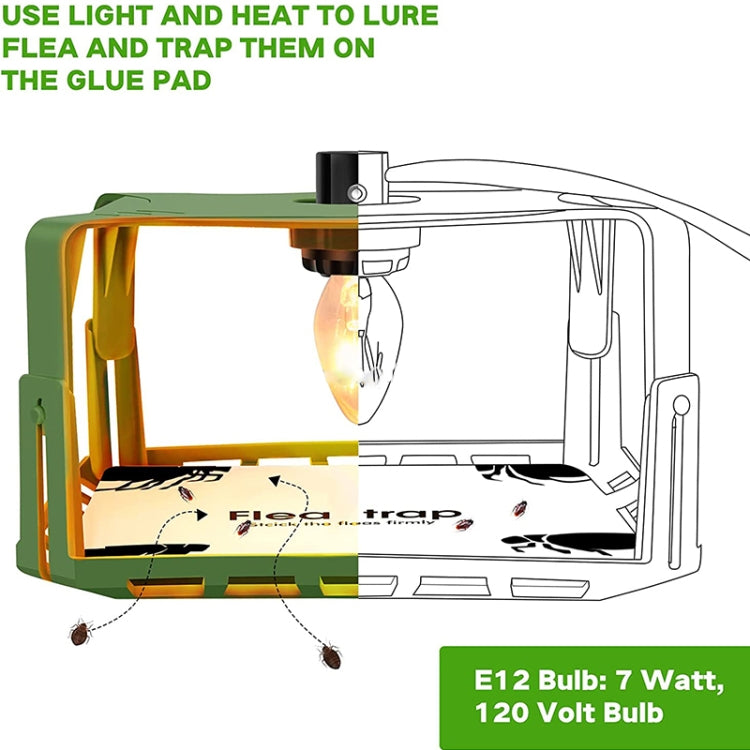 1pcs SK121 Square Fly Trap Flea Trap Pet Household Flea Light Catcher(US Plug) - Traps by PMC Jewellery | Online Shopping South Africa | PMC Jewellery | Buy Now Pay Later Mobicred