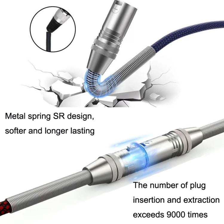 LHD010 Caron Male To Female XLR Dual Card Microphone Cable Audio Cable 15m(Blue) - Microphone Audio Cable & Connector by PMC Jewellery | Online Shopping South Africa | PMC Jewellery | Buy Now Pay Later Mobicred