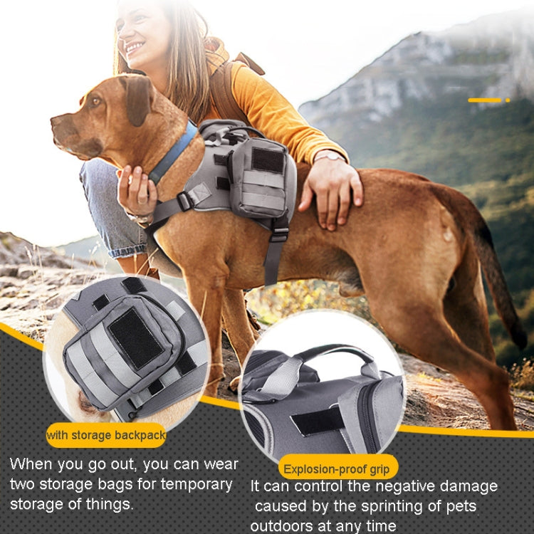 Dog Explosion-proof Chest Strap With Detachable Combination Backpack, Size: M(Grey) - Leashes & Chest Strap by PMC TechLife | Online Shopping South Africa | PMC TechLife | Buy Now Pay Later Mobicred