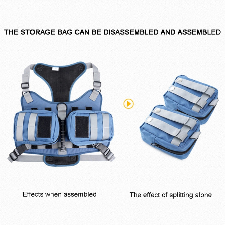Dog Explosion-proof Chest Strap With Detachable Combination Backpack, Size: S(Lake Blue) - Leashes & Chest Strap by PMC TechLife | Online Shopping South Africa | PMC TechLife | Buy Now Pay Later Mobicred