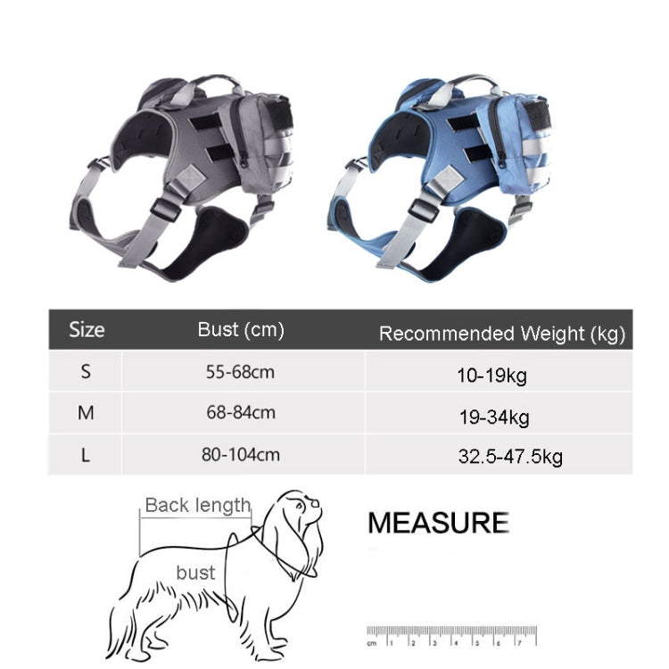 Dog Explosion-proof Chest Strap With Detachable Combination Backpack, Size: S(Grey) - Leashes & Chest Strap by PMC TechLife | Online Shopping South Africa | PMC TechLife | Buy Now Pay Later Mobicred
