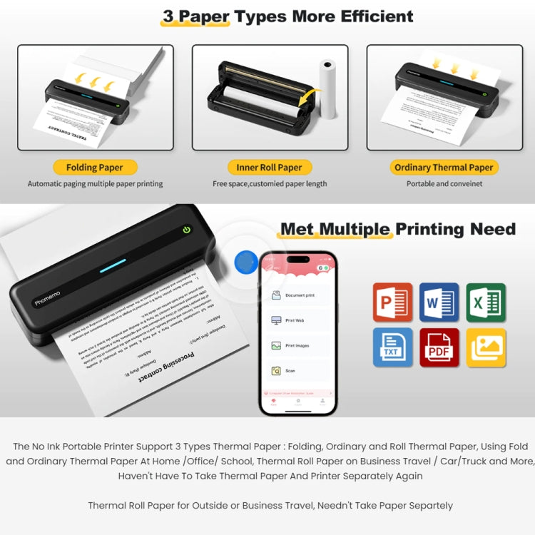Phomemo M832 300dpi Wireless Thermal Portable Printer, Size: A4 Version(Purple) - free shipping - PMC TechLife - Order now!