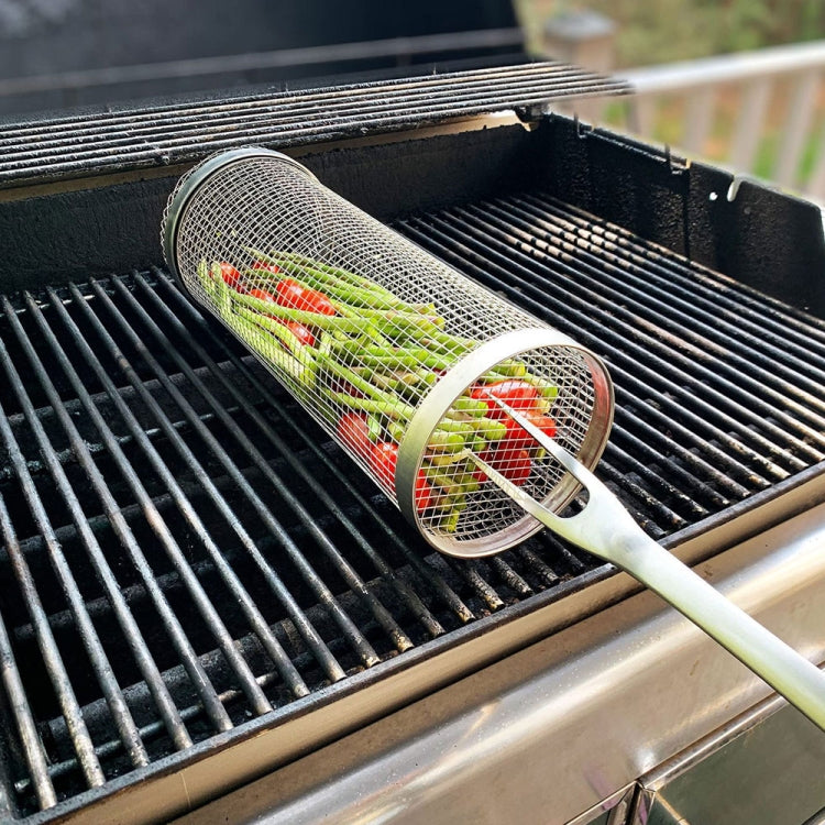 Outdoor Stainless Steel Barbecue Cage BBQ Round Mesh Tube 20cm With Hook - Cookwares & Tablewares by PMC TechLife | Online Shopping South Africa | PMC TechLife