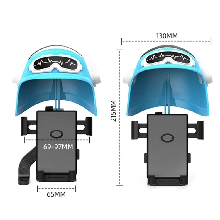 Small Helmet Sunscreen Phone Stand Bracket Motorcycle Mobile Phone Holder,Spec: White Helmet - Holder by PMC Jewellery | Online Shopping South Africa | PMC Jewellery | Buy Now Pay Later Mobicred