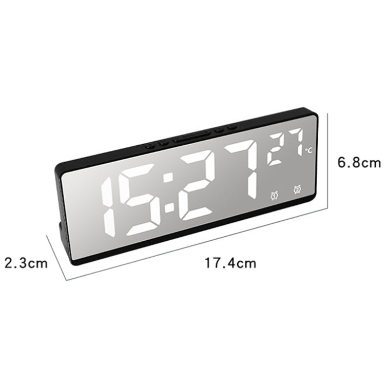 6631 LED Digital Display Multifunctional Electronic Clock Desktop Temperature Mirror Alarm Clock(Orange Light) - Alarm Clocks by PMc TechLife | Online Shopping South Africa | PMc TechLife | Buy Now Pay Later Mobicred