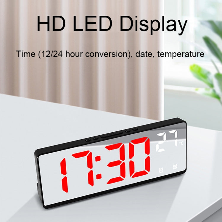 6631 LED Digital Display Multifunctional Electronic Clock Desktop Temperature Mirror Alarm Clock(Color Light) - Alarm Clocks by PMc TechLife | Online Shopping South Africa | PMc TechLife | Buy Now Pay Later Mobicred