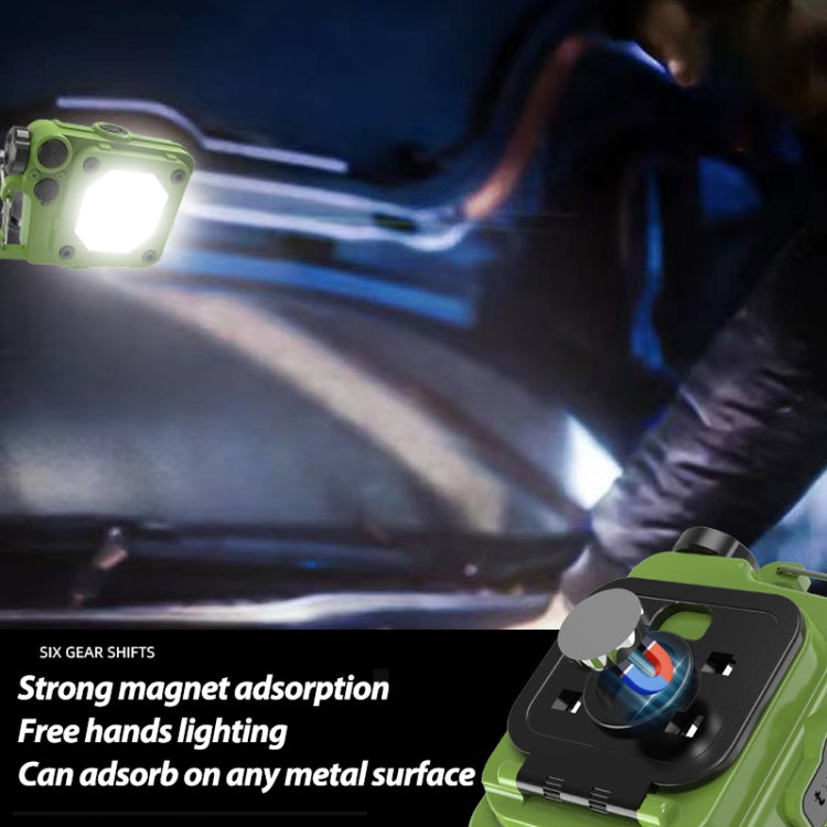 Mini Keychain COB Flashlight USB Rechargeable Magnetic Work Light For Outdoor Camping(Green) - Mini Flashlight by PMC Jewellery | Online Shopping South Africa | PMC Jewellery