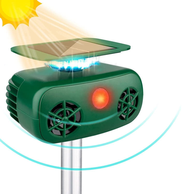 SK628 Solar Powered Animal Repeller 360 Degree Strobe Light Bird Repeller Ultrasonic Rat Repeller(Green) - Outdoor Insect Repellent by PMC TechLife | Online Shopping South Africa | PMC TechLife | Buy Now Pay Later Mobicred