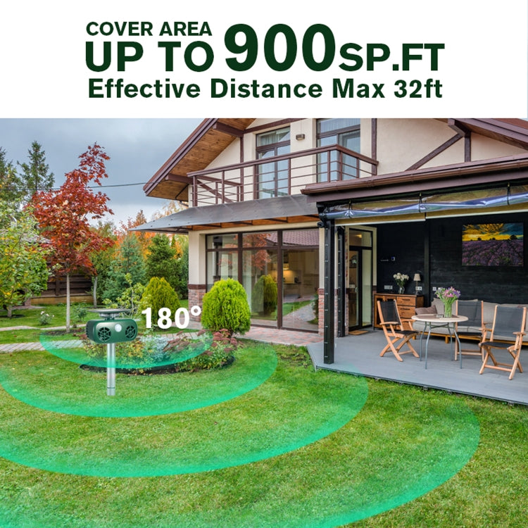 SK628 Solar Powered Animal Repeller 360 Degree Strobe Light Bird Repeller Ultrasonic Rat Repeller(Green) - Outdoor Insect Repellent by PMC TechLife | Online Shopping South Africa | PMC TechLife | Buy Now Pay Later Mobicred