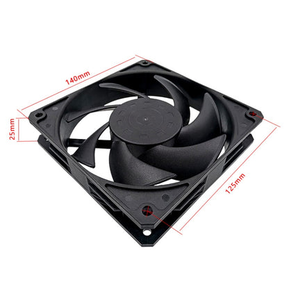 MF14025 4pin High Air Volume Low Noise High Wind Pressure FDB Magnetic Suspension Chassis Fan 2000rpm (Black) - Fan Cooling by PMC Jewellery | Online Shopping South Africa | PMC Jewellery | Buy Now Pay Later Mobicred