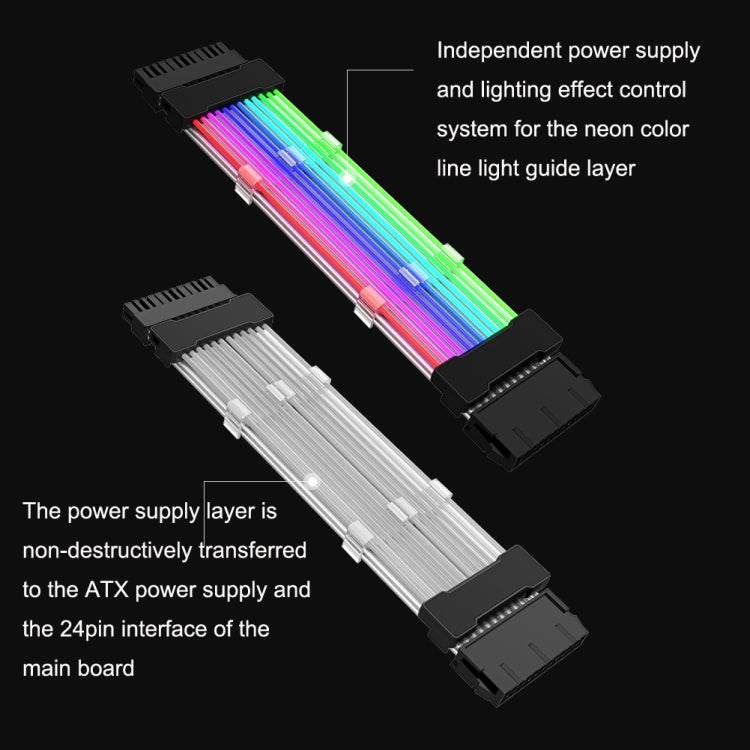 Double 8pin Graphics Card Power Supply Wire Black 5V ARGB Neon Color Line - PCIE Cable by PMC Jewellery | Online Shopping South Africa | PMC Jewellery