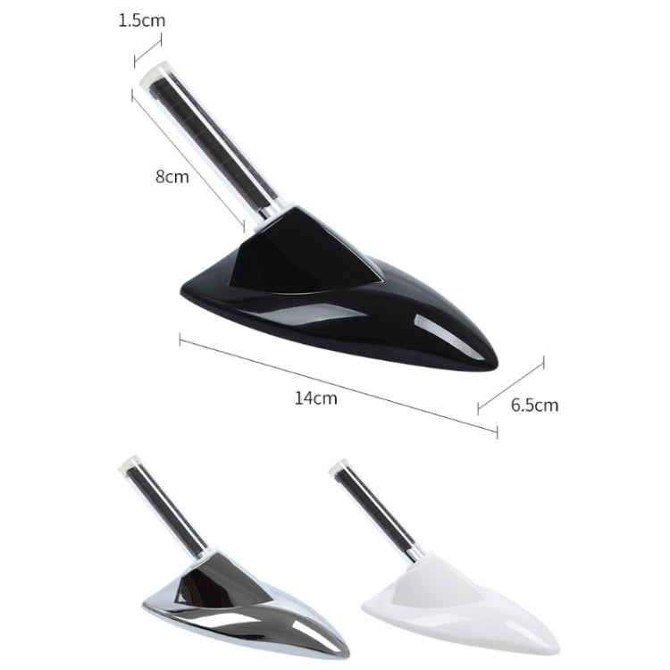 Car Solar Shark Fin With Antenna LED Warning Light, Specification: Black - Warning Lights by PMC TechLife | Online Shopping South Africa | PMC TechLife | Buy Now Pay Later Mobicred