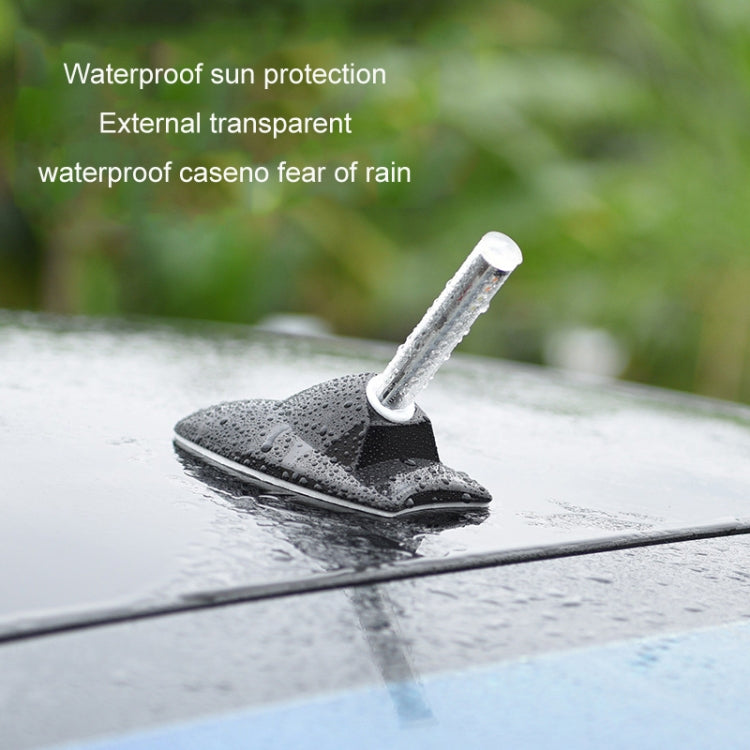 Car Solar Shark Fin With Antenna LED Warning Light, Specification: Black - Warning Lights by PMC TechLife | Online Shopping South Africa | PMC TechLife | Buy Now Pay Later Mobicred