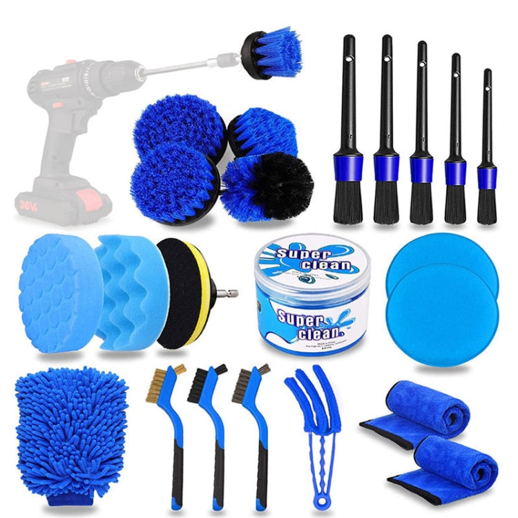 24pcs/set WRS-CS29 Car Wash Cleaning Brush Set Car Interior Crevice Cleaning Electric Drill Brush - Car washing supplies by PMC TechLife | Online Shopping South Africa | PMC TechLife | Buy Now Pay Later Mobicred