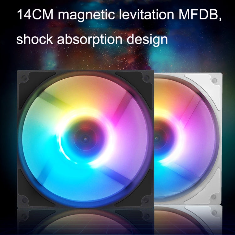 MF14025 5V ARGB 14cm Magnetic Evitation Dynamic Pressure Bearing Row Chassis Fan(Black) - free shipping - PMC Jewellery - Order now!