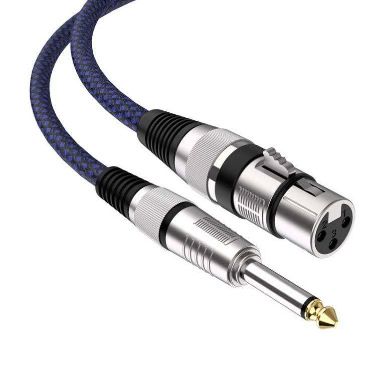 8m Blue and Black Net TRS 6.35mm Male To Caron Female Microphone XLR Balance Cable - Microphone Audio Cable & Connector by PMC Jewellery | Online Shopping South Africa | PMC Jewellery | Buy Now Pay Later Mobicred