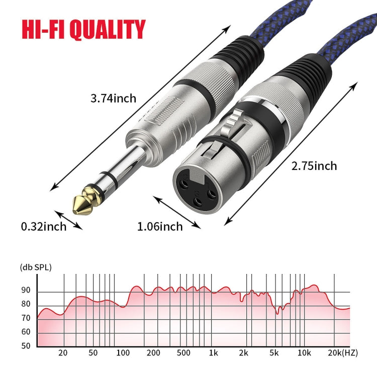 8m Blue and Black Net TRS 6.35mm Male To Caron Female Microphone XLR Balance Cable - Microphone Audio Cable & Connector by PMC Jewellery | Online Shopping South Africa | PMC Jewellery | Buy Now Pay Later Mobicred