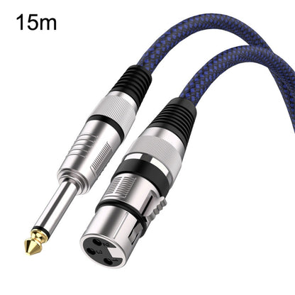 15m Blue and Black Net TRS 6.35mm Male To Caron Female Microphone XLR Balance Cable - Microphone Audio Cable & Connector by PMC Jewellery | Online Shopping South Africa | PMC Jewellery | Buy Now Pay Later Mobicred