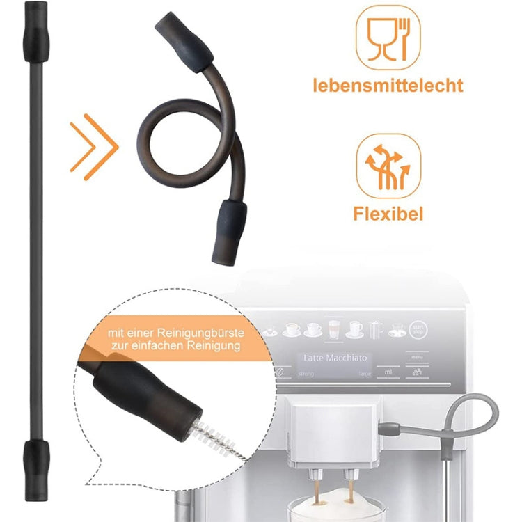 For Bosch VeroAroma / Siemens EQ.6 Series Coffee Machine Milk Pipe and Cleaning Brush Set(Dark Gray) - Coffee Tools by PMC TechLife | Online Shopping South Africa | PMC TechLife