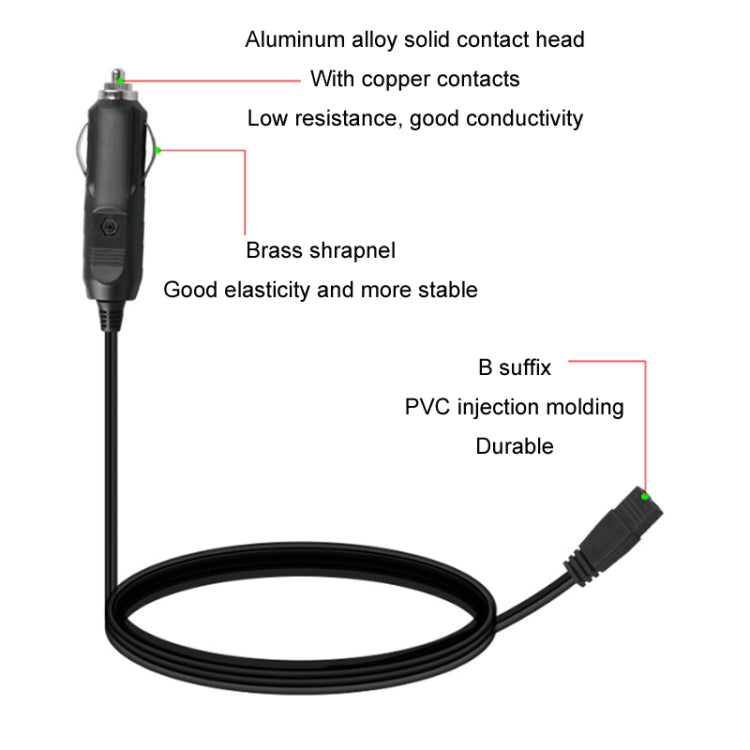 12V/24V Car Refrigerator Cable B Suffix Cigarette Lighter Plug Power Cord, Length: 5m With Switch - Refrigerators by PMC Jewellery | Online Shopping South Africa | PMC Jewellery