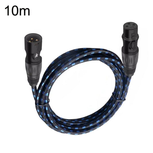 KN006 10m Male To Female Canon Line Audio Cable Microphone Power Amplifier XLR Cable(Black Blue) - Microphone Audio Cable & Connector by PMC Jewellery | Online Shopping South Africa | PMC Jewellery | Buy Now Pay Later Mobicred