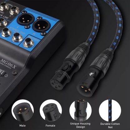 KN006 10m Male To Female Canon Line Audio Cable Microphone Power Amplifier XLR Cable(Black Blue) - Microphone Audio Cable & Connector by PMC Jewellery | Online Shopping South Africa | PMC Jewellery | Buy Now Pay Later Mobicred