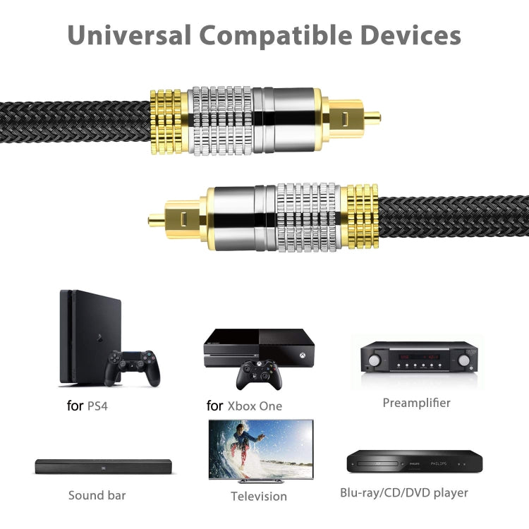 CO-TOS101 5m Optical Fiber Audio Cable Speaker Power Amplifier Digital Audiophile Square To Square Signal Cable(Bright Gold Plated) - Audio Optical Cables by PMC TechLife | Online Shopping South Africa | PMC TechLife | Buy Now Pay Later Mobicred