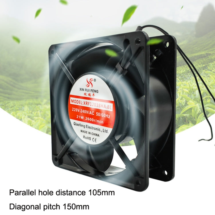 XIN RUI FENG XRF12038HASL 110V Oil Bearing 12cm Cooling Fan - free shipping - PMC TechLife - Order now!