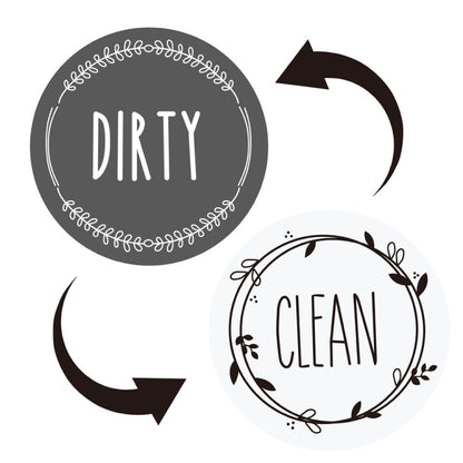 Dishwasher Round Magnet Clean Dirty Sign Double-Sided Dishwasher Magnet Cover(Gray White) - Dish Washers & Accessories by PMC Jewellery | Online Shopping South Africa | PMC Jewellery