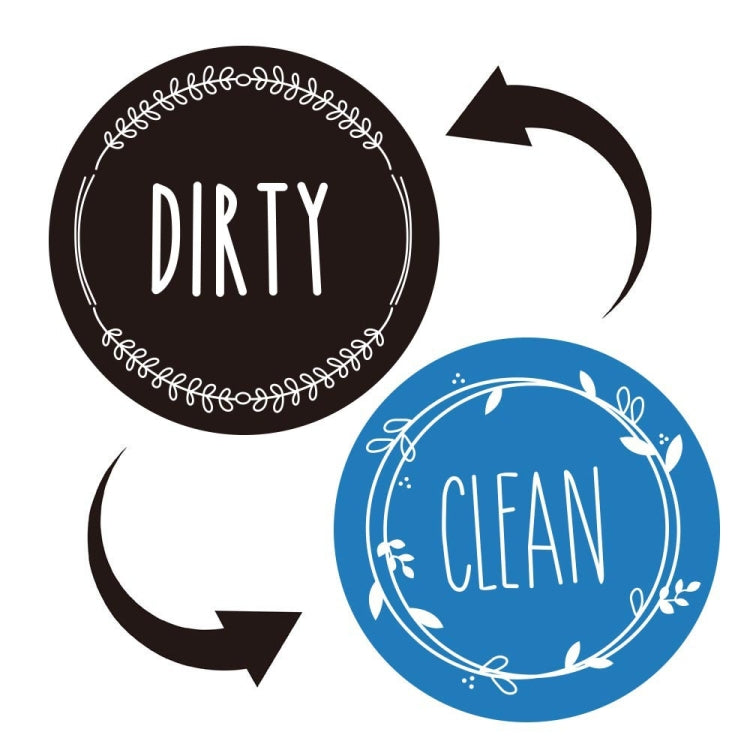 Dishwasher Round Magnet Clean Dirty Sign Double-Sided Dishwasher Magnet Cover(Black Blue) - Dish Washers & Accessories by PMC Jewellery | Online Shopping South Africa | PMC Jewellery