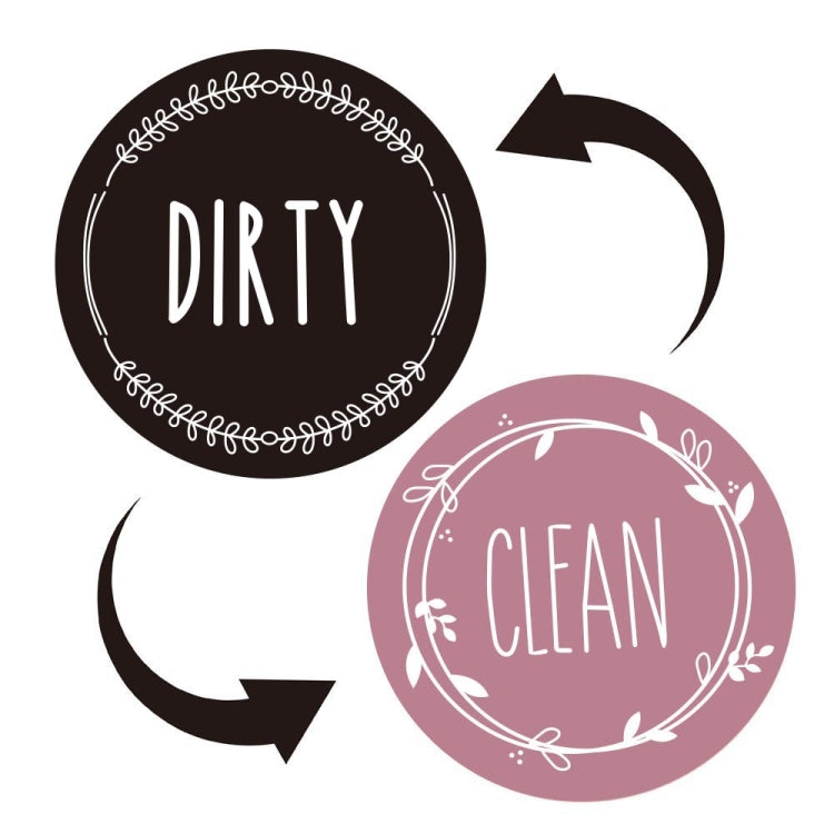 Dishwasher Round Magnet Clean Dirty Sign Double-Sided Dishwasher Magnet Cover(Black Pink) - Dish Washers & Accessories by PMc TechLife | Online Shopping South Africa | PMc TechLife | Buy Now Pay Later Mobicred