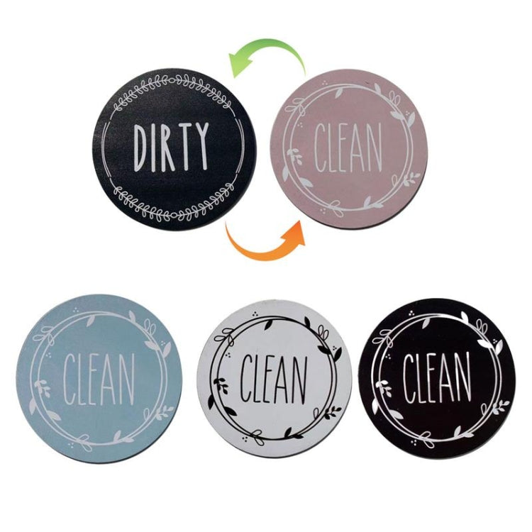 Dishwasher Round Magnet Clean Dirty Sign Double-Sided Dishwasher Magnet Cover(Black Blue) - Dish Washers & Accessories by PMC Jewellery | Online Shopping South Africa | PMC Jewellery