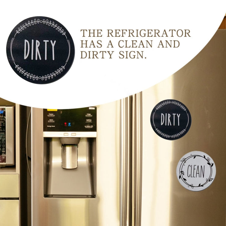 Dishwasher Round Magnet Clean Dirty Sign Double-Sided Dishwasher Magnet Cover(Gray White) - Dish Washers & Accessories by PMC Jewellery | Online Shopping South Africa | PMC Jewellery