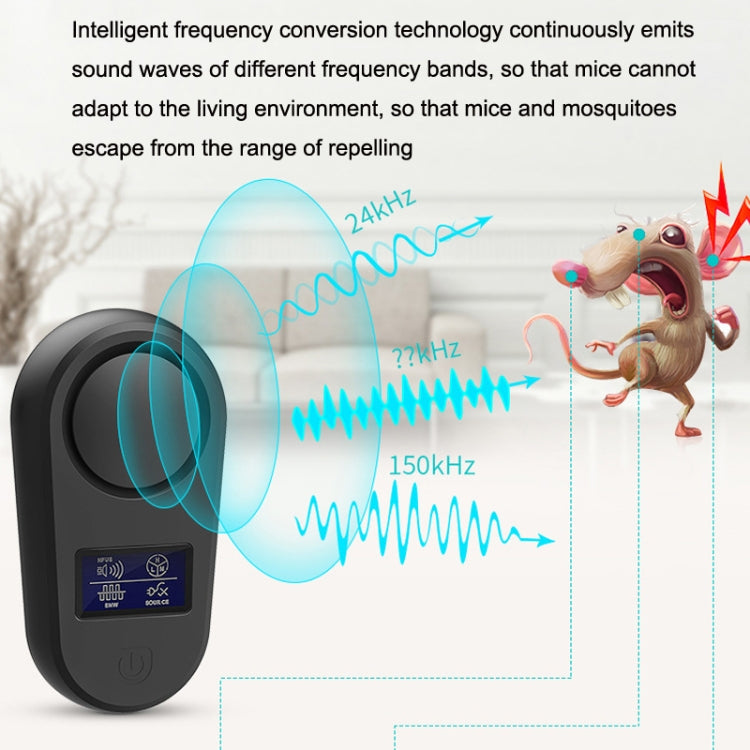High Power Display Ultrasonic Mouse Repellent Mosquito Repellent Home Intelligent Insect Repellent US Plug(Black) - Repellents by PMC TechLife | Online Shopping South Africa | PMC TechLife | Buy Now Pay Later Mobicred