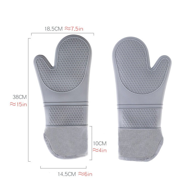 ZYA-426 Longer And Thicker Insulated Gloves Silicone Kitchen Baking Gloves(Gray) - Insulation by PMC TechLife | Online Shopping South Africa | PMC TechLife | Buy Now Pay Later Mobicred