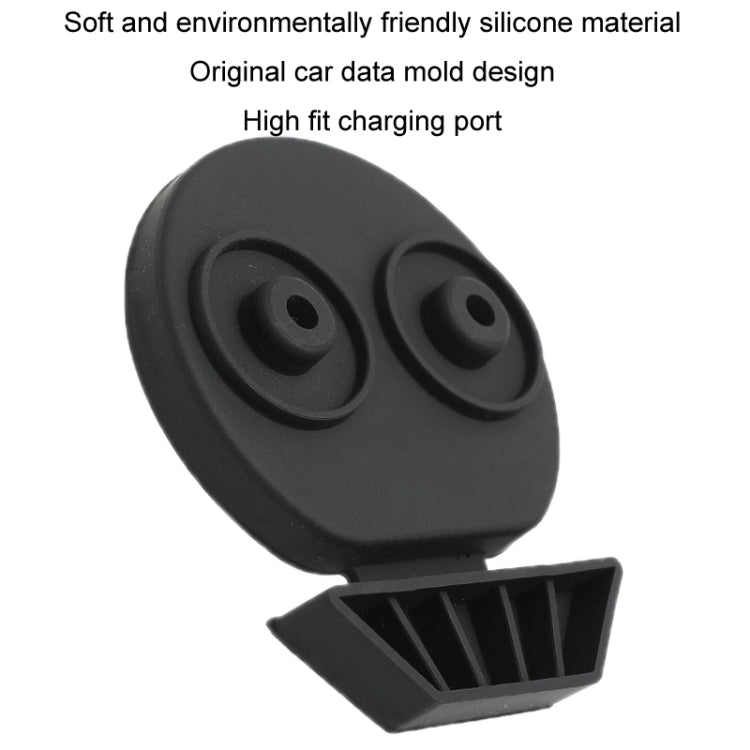 For Tesla Model3/Y 2pcs Charging Port Silicone Dustproof Waterproof Cover, Color: Conjoined Blue - Waterproof Covers by PMC TechLife | Online Shopping South Africa | PMC TechLife