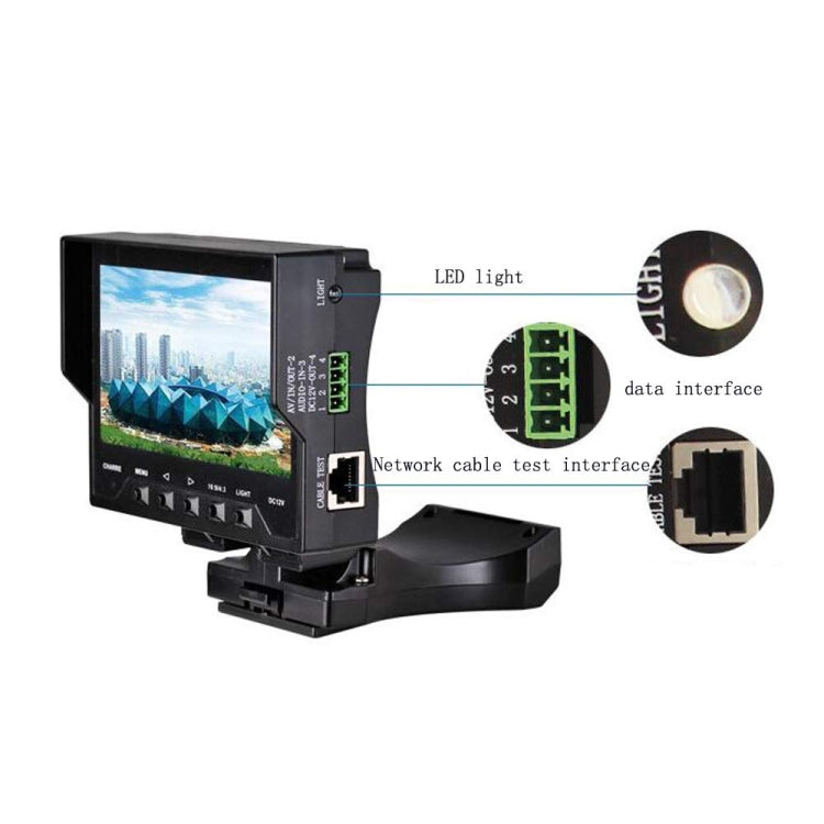 JSK-4300B 4.3 inch Handheld 12V Output Network Cable Monitoring Tester(With US Plug Power Adapter) - Other Tools by PMC TechLife | Online Shopping South Africa | PMC TechLife