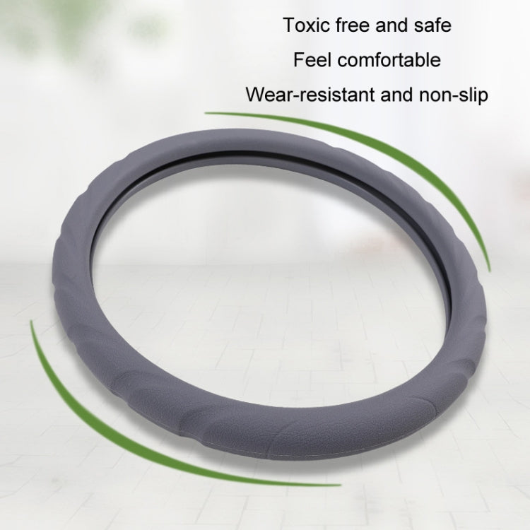 Silicone Non-slip Wear-resistant Steering Wheel Cover, Size: 37-42cm(Gray) - Steering Wheel Accessories by PMC Jewellery | Online Shopping South Africa | PMC Jewellery | Buy Now Pay Later Mobicred